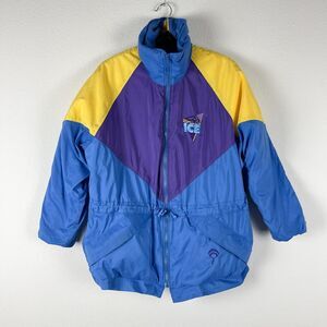 Vintage 80s 90s Jacket Adult Small Jammin Colorblock Disney Ice Oversized